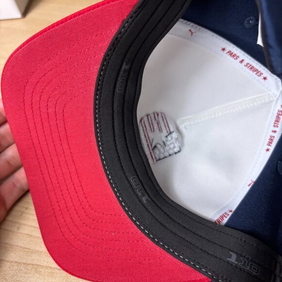 Puma Hat Cap Snap Back Blue Performance Pars & Stripes Golf Golfing Adjustable - Picture 7 of 10